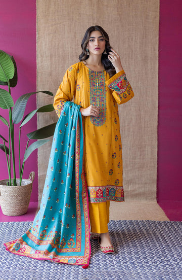 Orient OTL 22 128 Mustard Khaddar Myreen Winter Collection 2022 Online Shopping